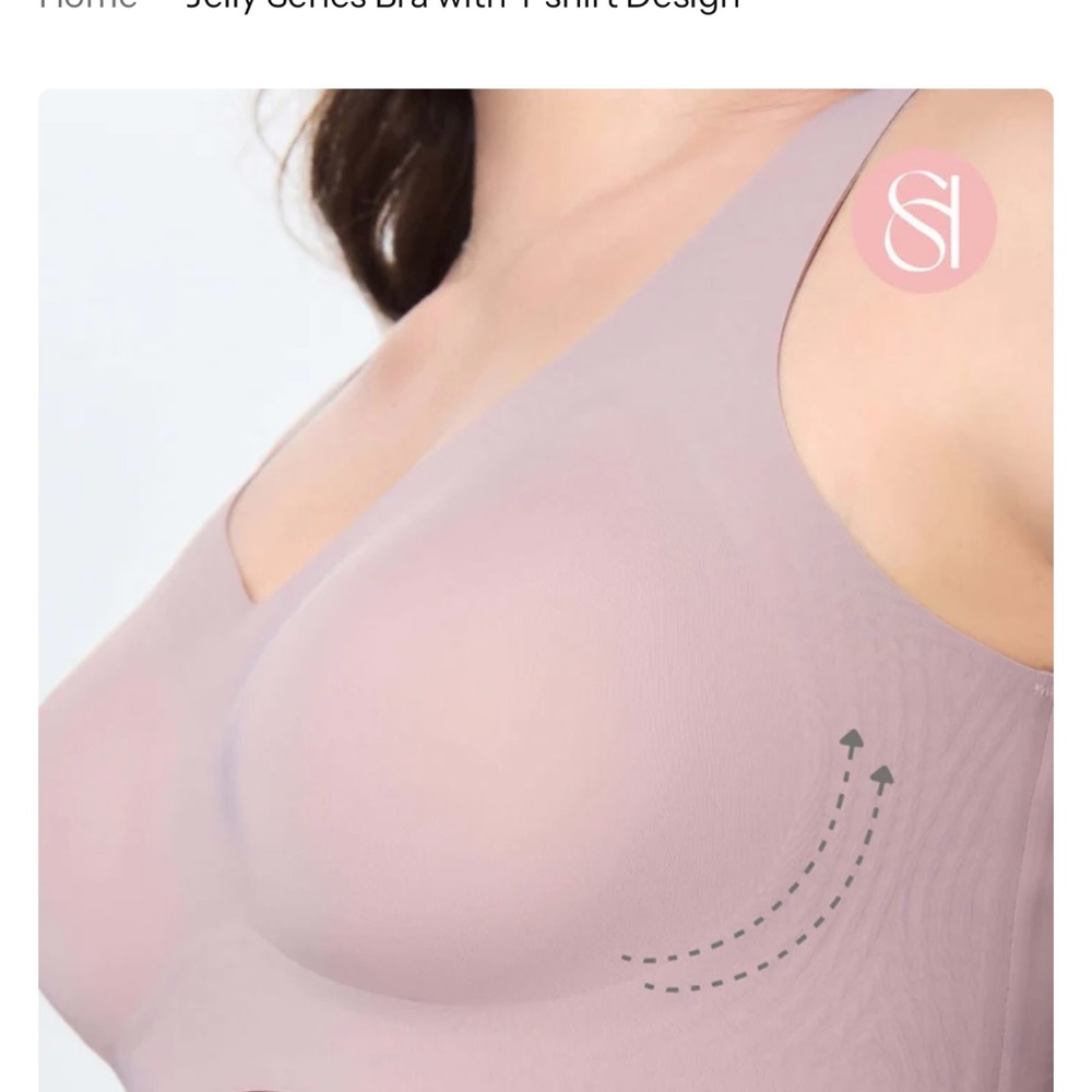 Pink Seamless Wireless Bra with Wide Straps